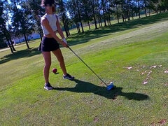 Grosse titten, Braunhaarige, Geschnappt, Frau, Flashen, Solo, Unter dem rock, Spanner