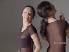 ビーチ, バイセクシャル, 茶髪の, ヨーロピアン, 裸, オッパイの, 双子