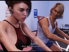 3 dimensionaal, Enthousiasteling, Kont naar mond, Grote kont, Bruinharig, Spel, Sportzaal