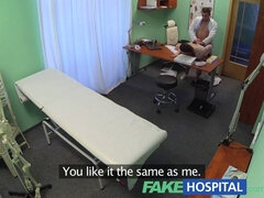 Watch this dirty doctor spy on a hot Czech saleswoman in a hospital bed