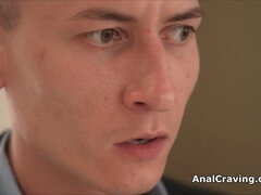 Office 2 dicks in one chick with slutty blondie secretary in stockings