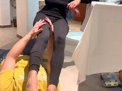 Leie, Paar, Füsse, Weibliche domination, Italienisch, Lecken, Massage, Socken