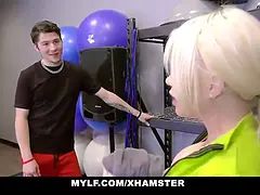 Mylf - sexy cougar sucks her instructors boner