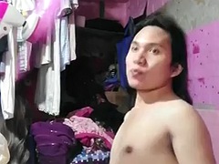 Enthousiasteling, Aziatisch, Grote lul, Sperma shot, Filippijnse vrouw, Hardcore, Ondergoed, Shemale