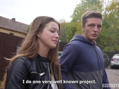 素人, フェラチオ, 彼氏, 茶髪の, チェコ, 彼女, 公共, 現実