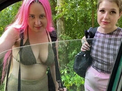 Leie, Blondine, Blasen, Handjob, Hd, Im freien, Öffentlich, Ablutschen