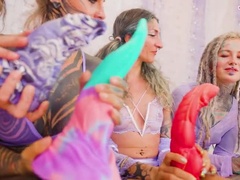 5 Tattooed Goth Girls Extreme Squirting Orgy - Anal Dildos, Gaping & ATM Action