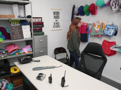 Jeans, Büro, Höschen, Rotschopf, Rasiert, Gestohlen, Taboo, Titten