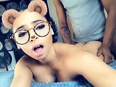 Seductive lightskin ebony teen gets pounded on Snapchat