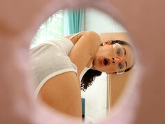 デカチン, フェラチオ, 茶髪の, バック, のぞき穴, ハードコア, ガリガリ, ティーン