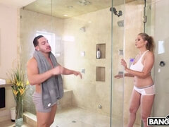 Fucking the Step-Son in the Shower with Julia Ann and Peter Greene: Big Tits, Cumshot, and MILF Action