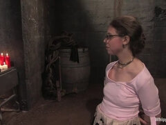 In den arsch, Frau, Weibliche domination, Fingern, Handschuhe, Leder, Sklave, Titten