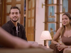 Indian best friend gets her big tits and ass covered in cum