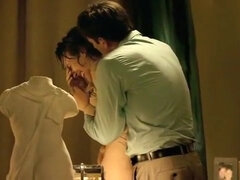 Pijpbeurt, Bruinharig, Rondborstig, Beroemdheid, Stel, Orgasme, Kut duiken, Tieten likken