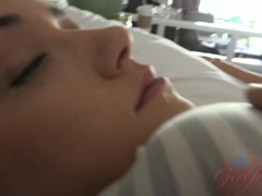 フェラチオ, 茶髪の, パンティ, ハメ撮り, オマンコ, 剃毛, 睡眠, 長身