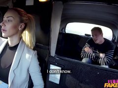 Female driver fucked muscled client in the fake taxi