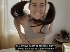 Funny Spanish Roommate Blowjob POV - Big Ass Latina Amateur Laughing on Sofa