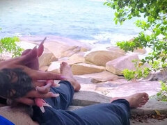 Leie, Strand, Paar, Besamung, Spermaladung, Hd, Masturbation, Tätowierung