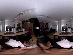 POV VR Japanese hardcore in 4k ultra hd with horny Asian secretary