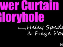 Freya Parker And Haley Spades In Shower Curtain Gloryhole - Freya parker