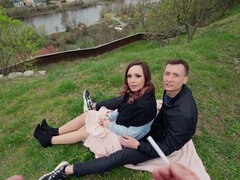 Tussi, Blasen, Braunhaarige, Gehörnter ehemann, Tschechisch, Europäisch, Schwanger, Strümpfe