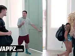 Bored step siblings determine to spice up their slumber party and have fun a truth or dare game bare