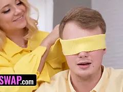 Ratchet stepsisters help their eyes covered dork stepbrothers with losing their virginity -sisswap