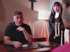 Special anal nun gets nailed in office by priest