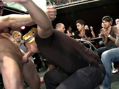 Real public party with strippers