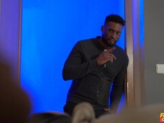 Grote mammen, Pijpbeurt, Bruinharig, Lul, Zwart, Interraciaal, Natuurlijke tieten, Trio