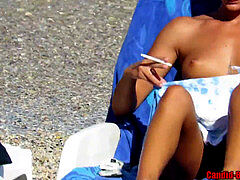 Topless bikini Beach milfs spycam Voyeur HD Video