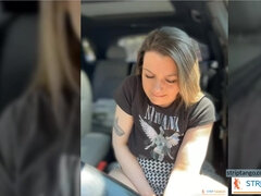 LadyLena1 Masturbating in her car with vibrator and dil