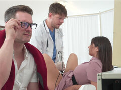 Cul, Brunette brune, Queue, Médecin, Robe, Européenne, Serré, Mouillée