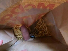 Public double handjob in the fries  b a g ...  I'm jerkin'it! A whole new way to love McDonald's!