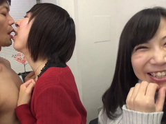 Two Cute Japanese Best Friends: Sloppy Kissing and Teasing Handjob - Special Edition