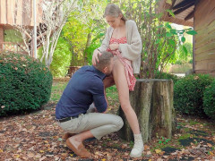 Aangekleed, Jurk, Hongaars, Likken, Buiten, Kut duiken