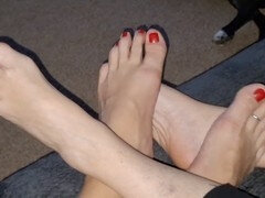 Playing with our adorable feet and toes while you watch