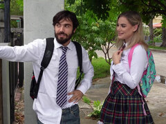 Bus, Kondom, Natürlichen titten, Schulmädchen, Rock, Jungendliche (18+), Titten, Uniform