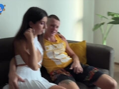 Любители, Большой член, Минет, Член, Затыкание рта, Развязные, Молоденькие, Втроем