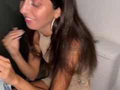 Wild girl gets it on in a nightclub restroom with Disdiger and Katty West