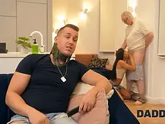 Schwarz, Betrug, Hd, Schreiend, Verführt, Rasiert, Tätowierung, Titten