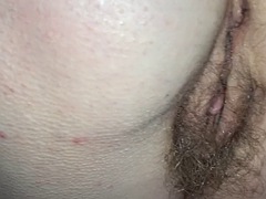 Huge round butt with a hairy open wet pussy took a cock