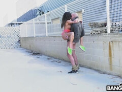 Alyssia Kent gets her pussy drilled standing