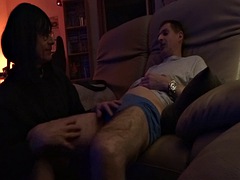 Leie, Paar, Spermaladung, Deutsch, Handjob, Hardcore, Masturbation, Transfrau