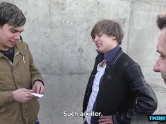 Torrid Youngsters Outdoor With Money-Shot