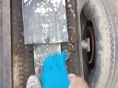 Jerking off with a strangers panties at work