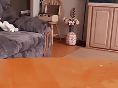 Licking up my cum so good
