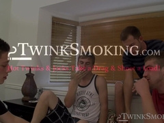 Sexy Noah spreads asshole for a deep ass fucking from hot Wesley in a foursome smoke