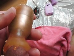 Small cock cums with help