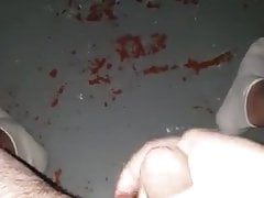 Cumshot at the adult shop